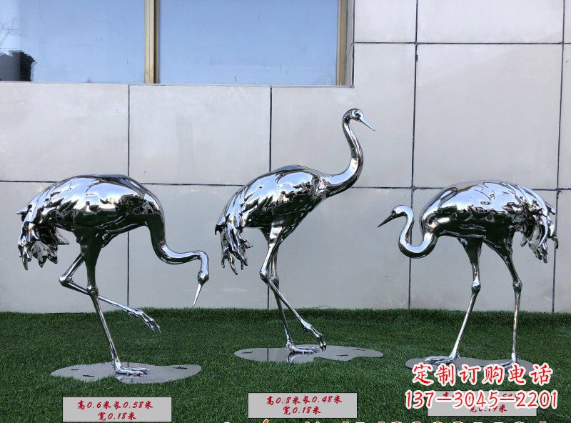 绵阳不锈钢仙鹤雕塑传承中国古典美感