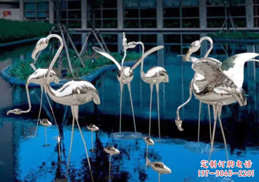 绵阳不锈钢仙鹤雕塑精美而传统
