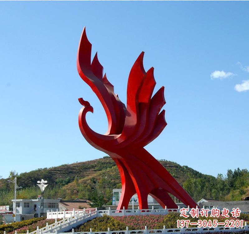 绵阳不锈钢现代凤凰雕塑——给都市带来灵动之美