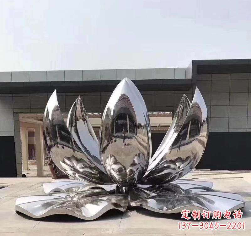 绵阳不锈钢现代镜面荷花雕塑精美绝伦