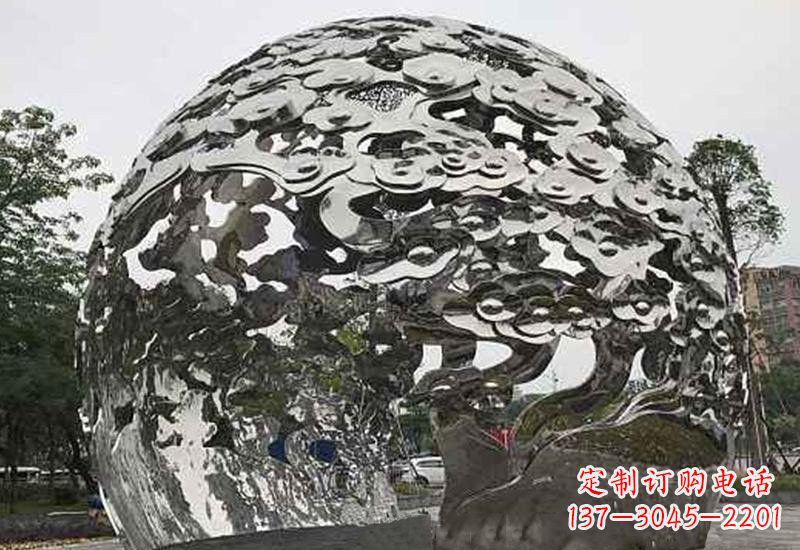 绵阳不锈钢祥云镂空球拱门雕塑