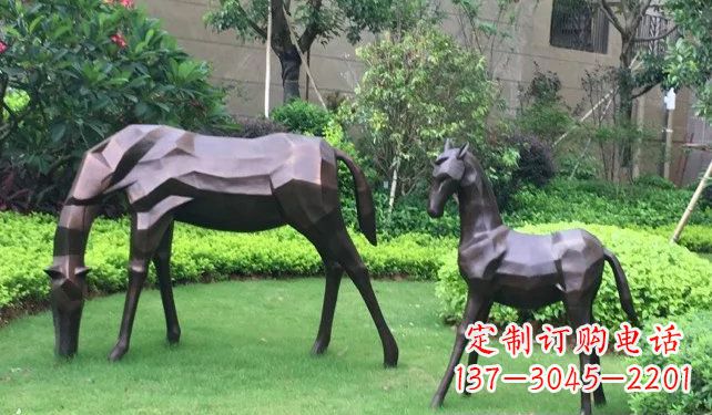 绵阳不锈钢马雕塑精致的园林景观装饰