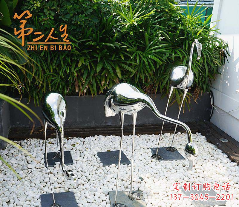 绵阳不锈钢仙鹤雕塑象征着吉祥和美景