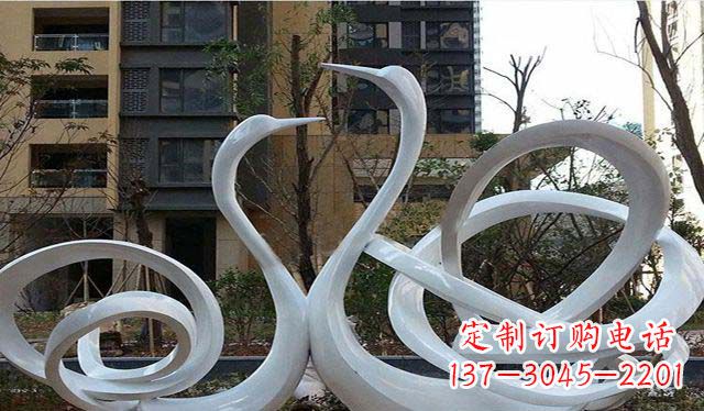 绵阳不锈钢小区美丽的天鹅雕塑
