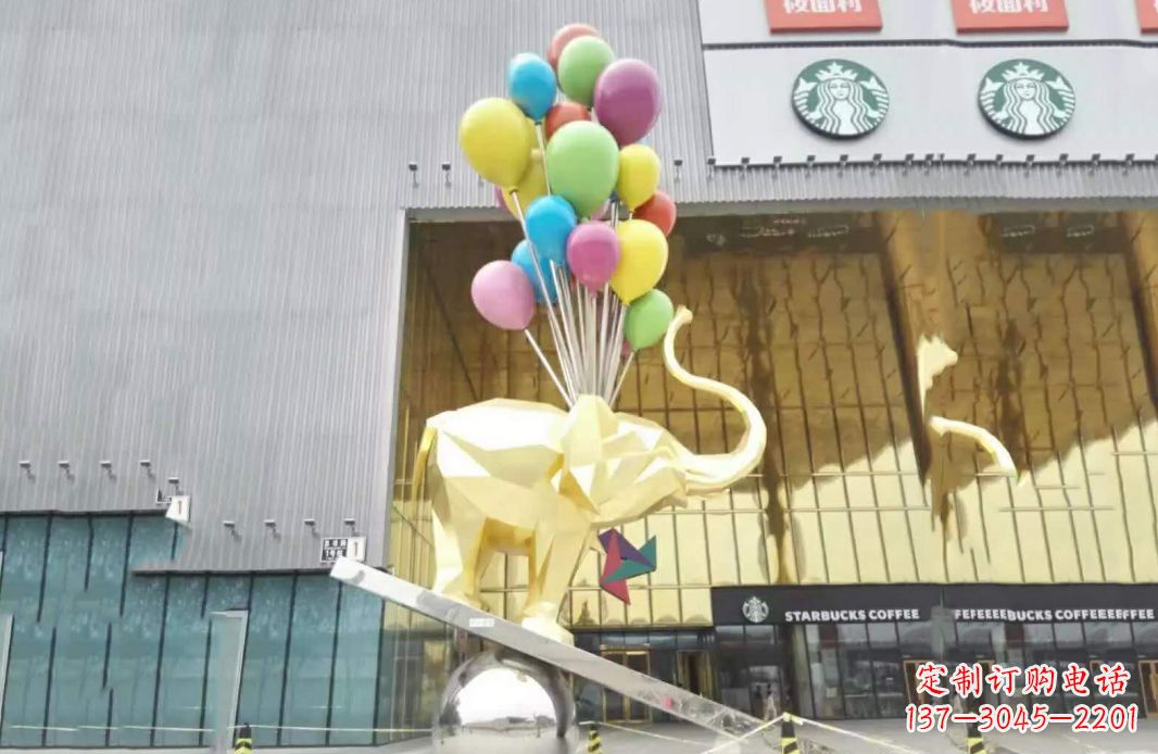绵阳小象踩球不锈钢雕塑的魅力