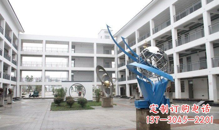 绵阳不锈钢地球雕塑缔造美丽的校园