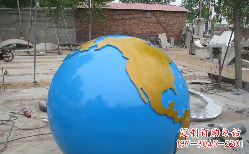 绵阳不锈钢校园地球雕塑象征着全球友好