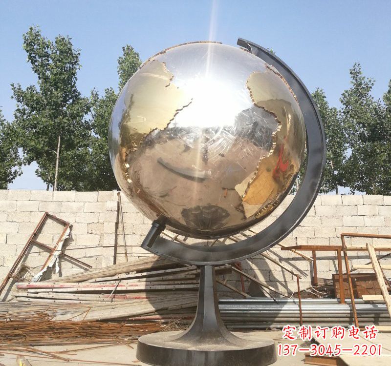 绵阳不锈钢校园地球仪雕塑校园精神体现