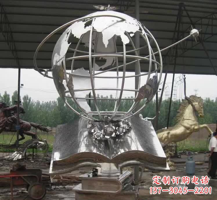 绵阳不锈钢地球仪雕塑精美的自然之美