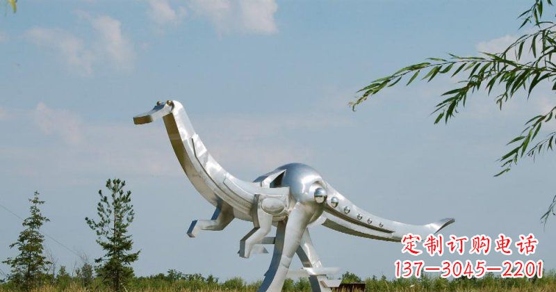 绵阳不锈钢鸭嘴龙雕塑传递自然之美