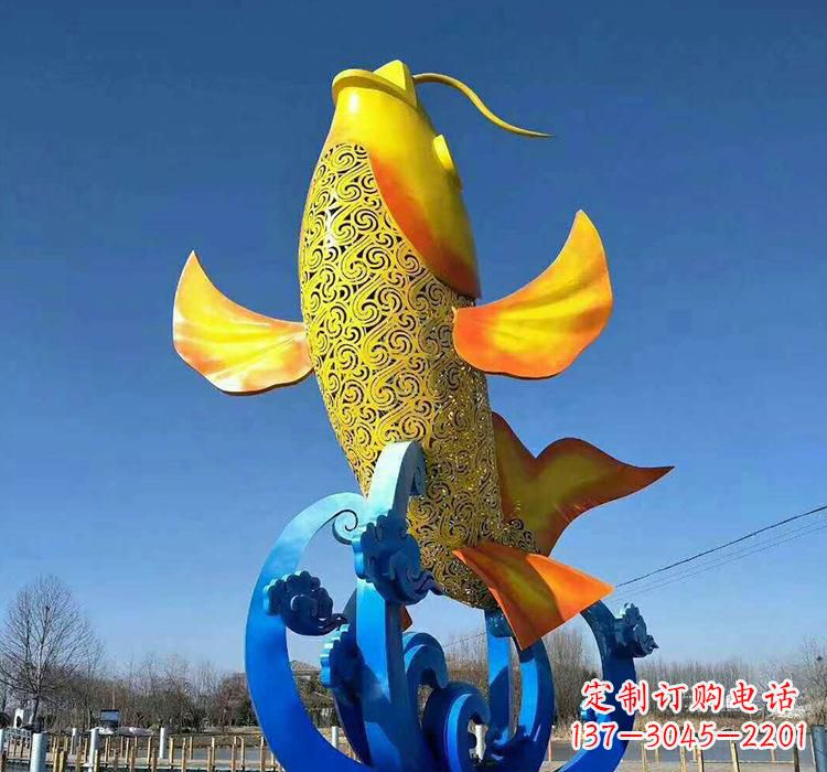 绵阳不锈钢艺术鲤鱼雕塑艺术之美与生活之灵