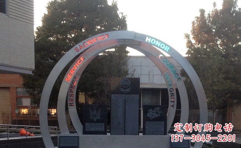 绵阳不锈钢艺术门圆环雕塑——精美绝伦