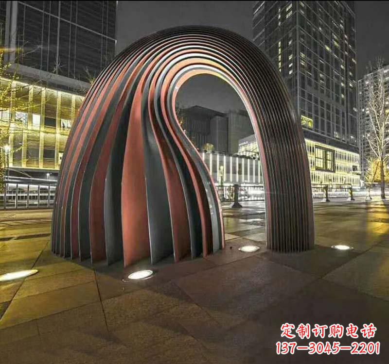 绵阳不锈钢异形拱门雕塑精致古典风格