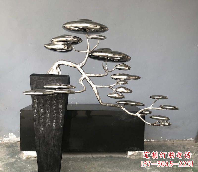 绵阳不锈钢迎客松雕塑雕塑带来的美丽