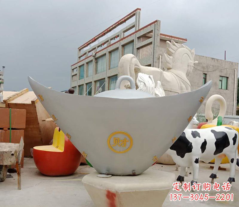绵阳不锈钢元宝雕塑精美而珍贵