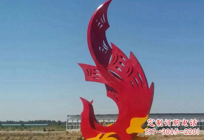 绵阳凤凰雕塑传承不锈钢园林艺术