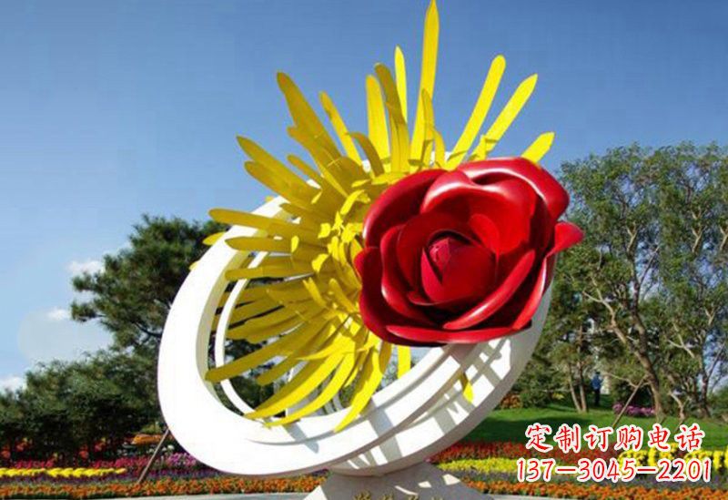 绵阳不锈钢玫瑰花雕塑——给城市景观带来美丽