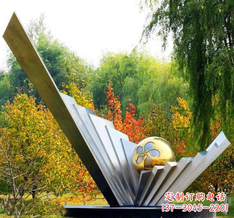 绵阳不锈钢扇贝雕塑美丽的自然景观