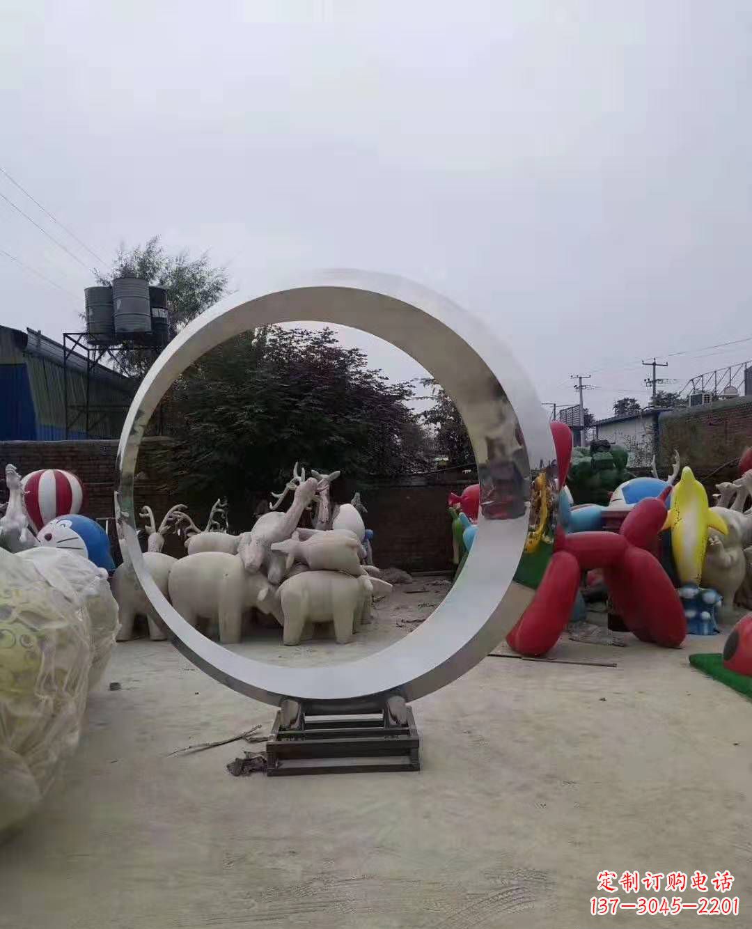 绵阳不锈钢圆环雕塑,点缀环境美景