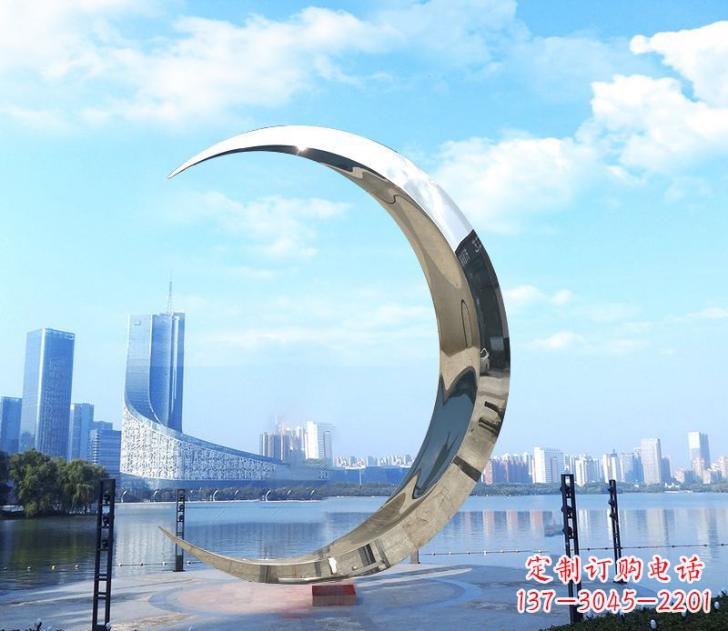 绵阳不锈钢月亮雕塑象征着美丽的月亮
