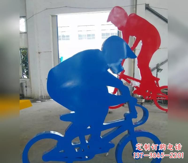 绵阳不锈钢运动骑·精美自行车雕塑