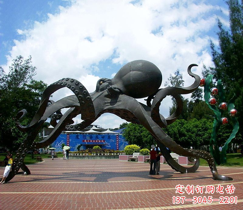 绵阳不锈钢章鱼雕塑精美艺术品