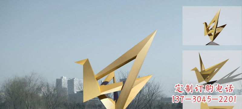 绵阳不锈钢仙鹤雕塑灵动的艺术符号