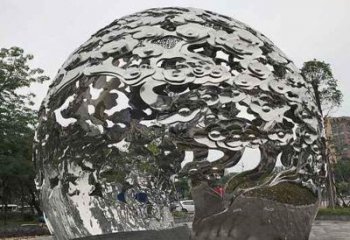 绵阳不锈钢祥云镂空球拱门雕塑