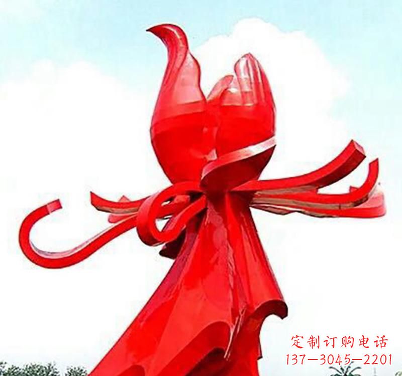 绵阳不锈钢玫瑰雕塑,传递爱与和平