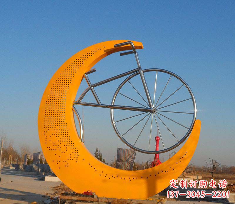 绵阳不锈钢自行车雕塑一次性看到的艺术经典