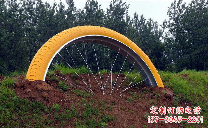 绵阳不锈钢自行车雕塑——景观美化的象征