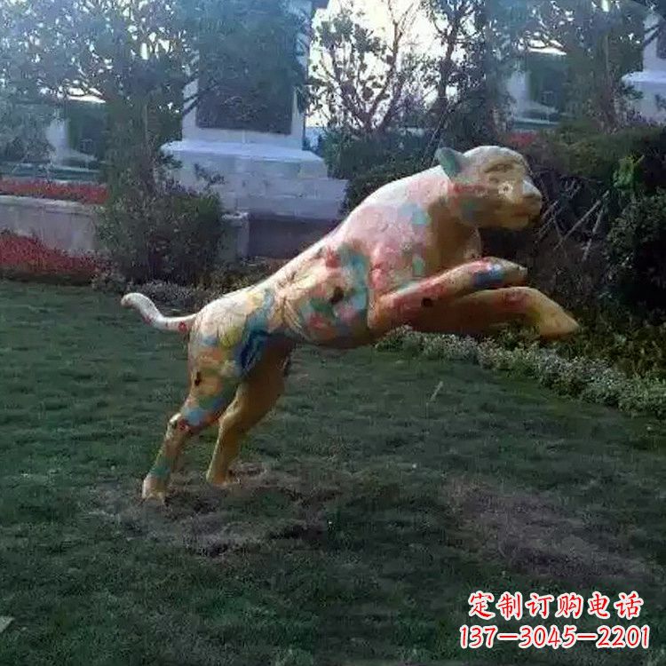 绵阳豹子玻璃钢雕塑——精美动物摆件