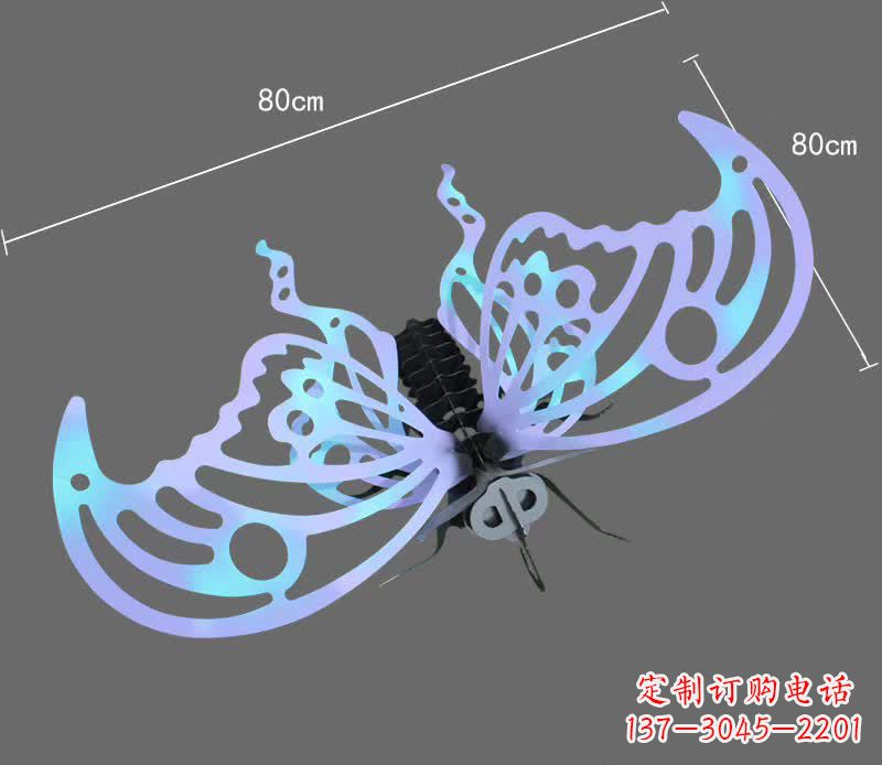 绵阳彩绘不锈钢蝴蝶雕塑宛如梦幻般的艺术之作