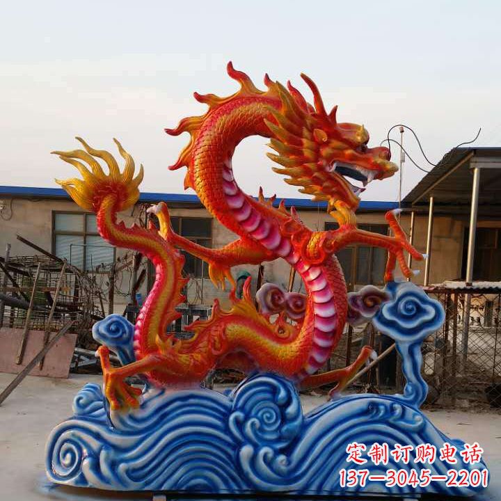 绵阳彩绘龙神兽动物铜雕
