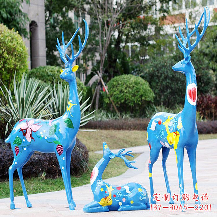 绵阳精美绝伦的动物雕塑——玻璃钢彩绘鹿