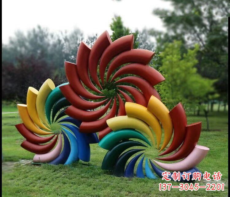 绵阳彩色不锈钢风车雕塑