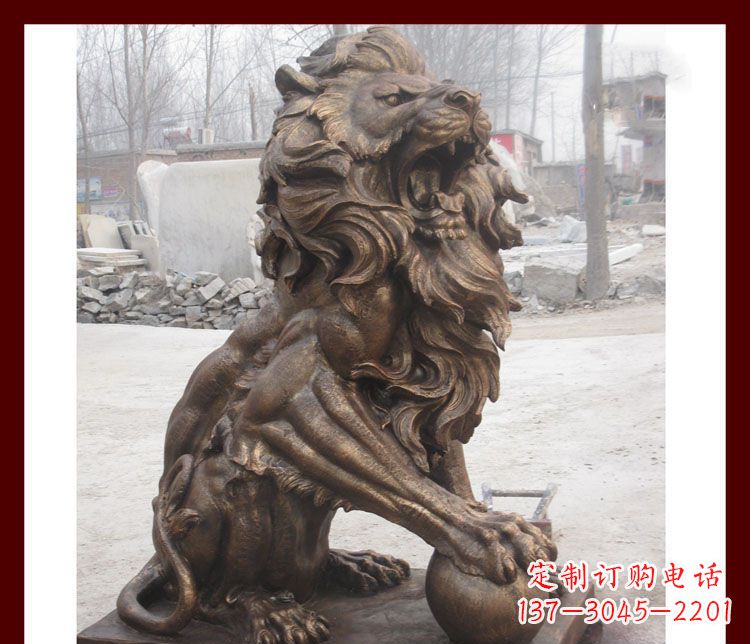 绵阳传统工艺——踩球欧式狮子铜雕