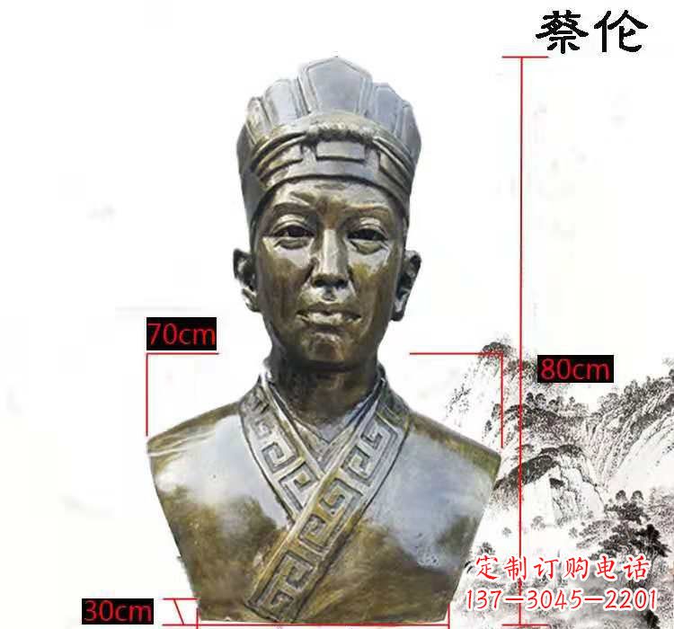 绵阳蔡伦头像铜雕
