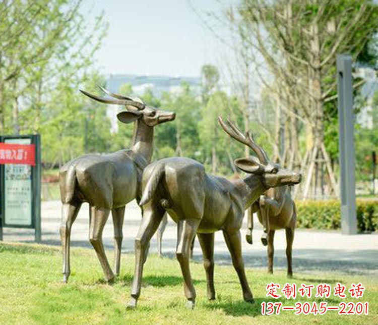 绵阳藏羚羊公园羚羊铜雕