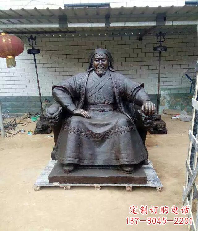 绵阳成吉思汗铜雕古代伟人