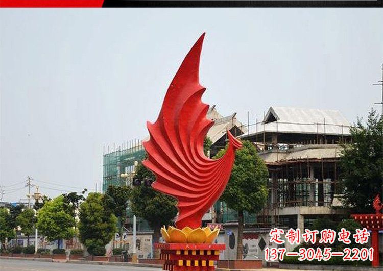 绵阳城市的至高象征——不锈钢凤凰雕塑