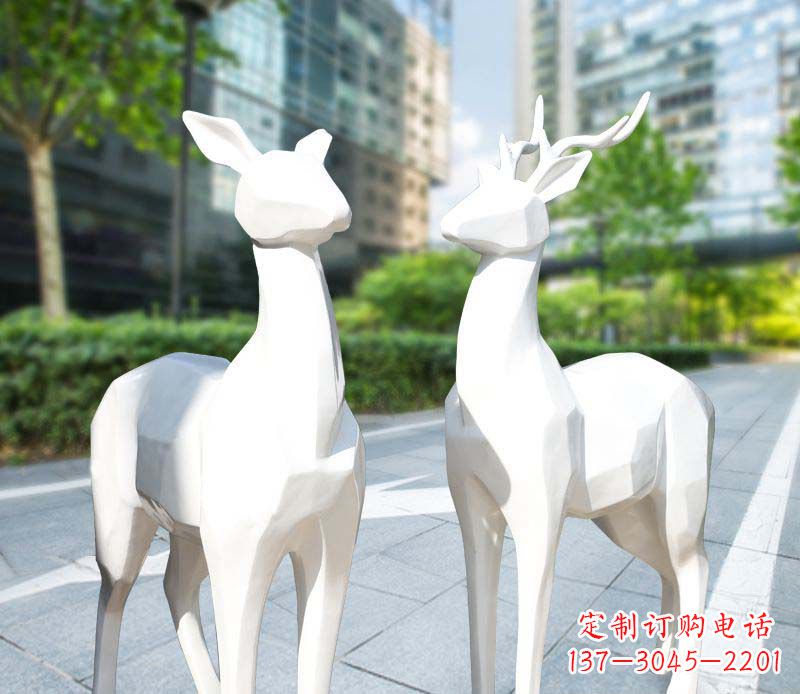 绵阳景观雕塑鹿形不锈钢块面