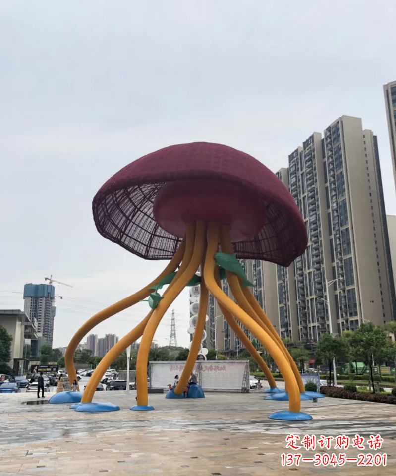 绵阳城市点缀之美——不锈钢蘑菇雕塑