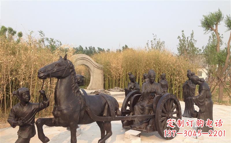 绵阳城市公园的马车雕塑