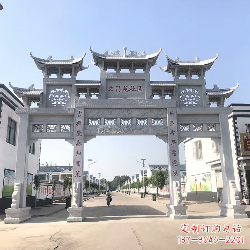 绵阳社区四柱雕塑——缅怀老北京的文化精髓