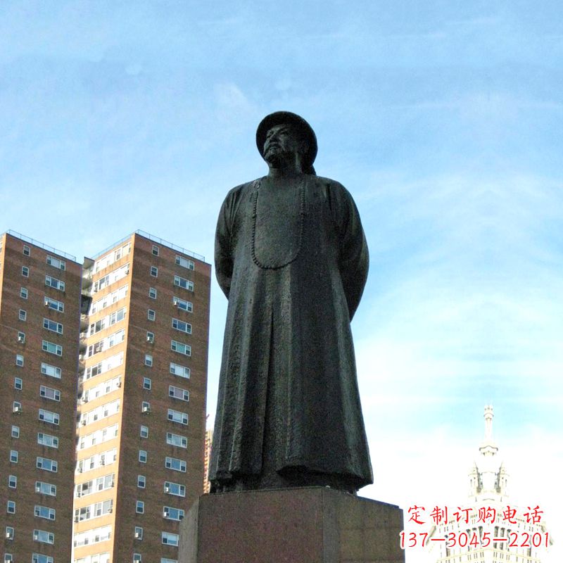 绵阳林则徐雕塑标志着城市文化的名人