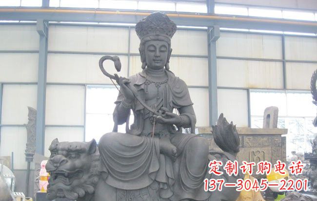 绵阳文殊菩萨坐狮子雕塑