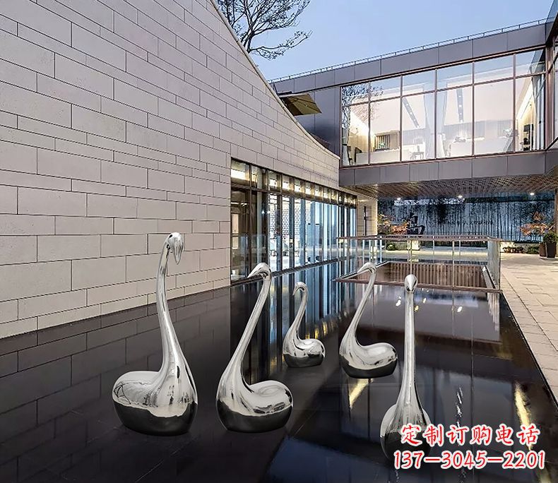 绵阳质朴无华的不锈钢天鹅雕塑