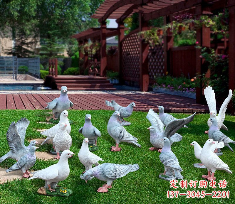 绵阳抽象鸽子雕塑象征着和平的艺术作品