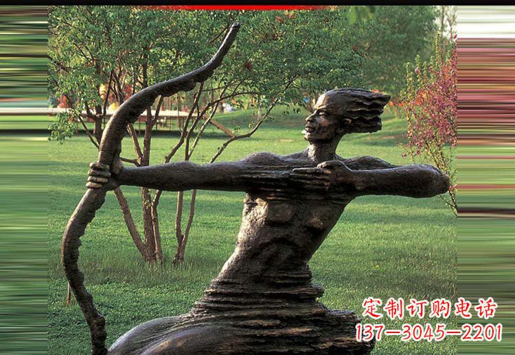 绵阳古代神话中的后羿雕塑